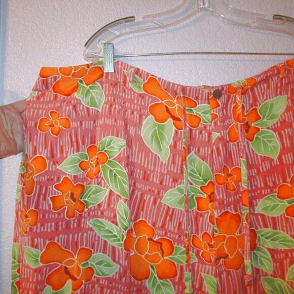 Tahiti Reef Wide Leg Pants Size 3X Pockets Elastic Waist Pull On High Rise Crop - Picture 3 of 11